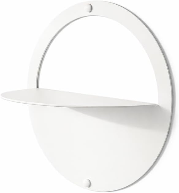 Eclisse - Mensola da Parete in Metallo Bianco Opaco 25x10,5cm, Installazione in 2 Configurazioni, Mensola Moderna per Bagno, Ingresso e Soggiorno, Made in Italy