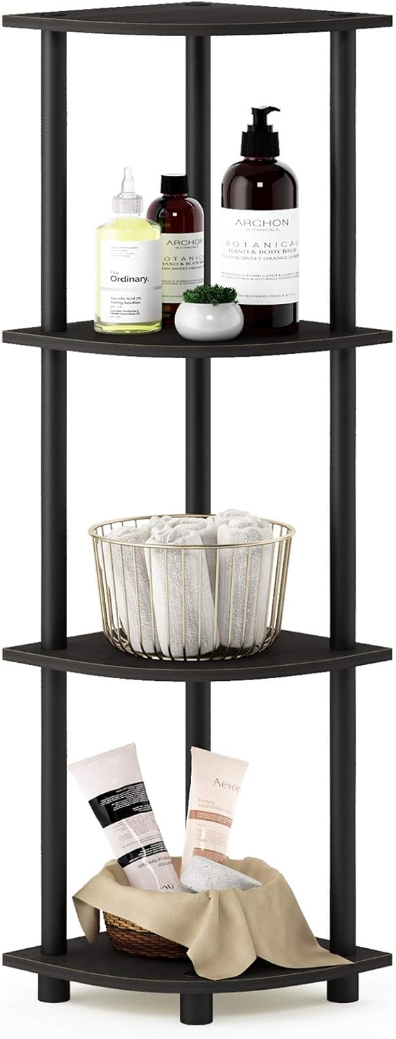 Ripiano Angolare a 4 ripiani Espresso/Black 4 livelli