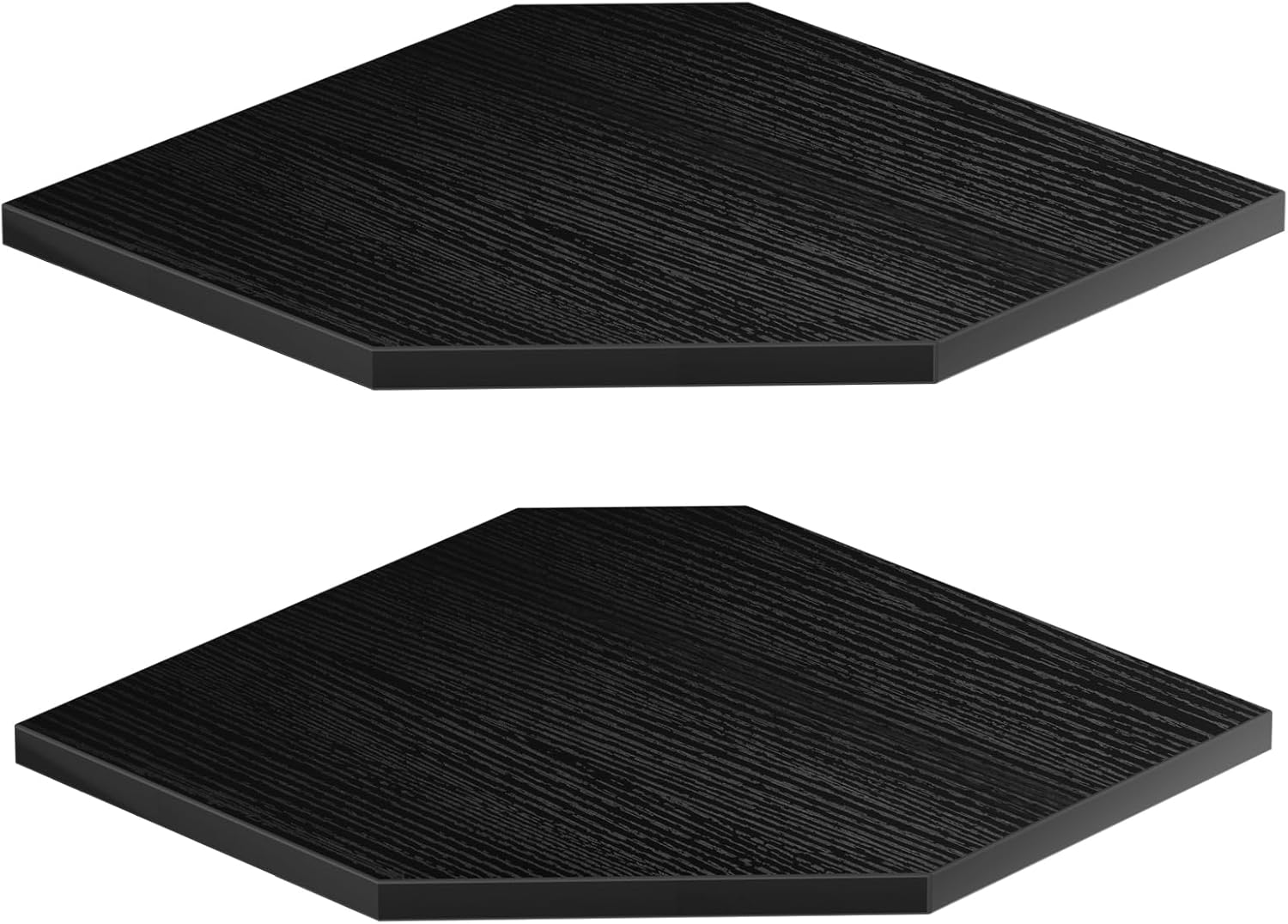 Mensole Angolari, Mensola Angolare da 30 cm, Montaggio a Parete con Foro per Filo, 2 Ripiani da 33,7 cm di Profondit??, Mensole da Appendere, per Decorazione Angolo Parete, Nero