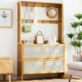 Appendiabiti 3 in 1 con portascarpe e mobiletto per Ingresso, corridoio e Soggiorno - Elegante Organizer con Ganci e Ripiani per l'arredamento della casa